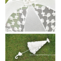 Hand craft made lace fabric white wedding parasol umbrella White Bridal Umbrella